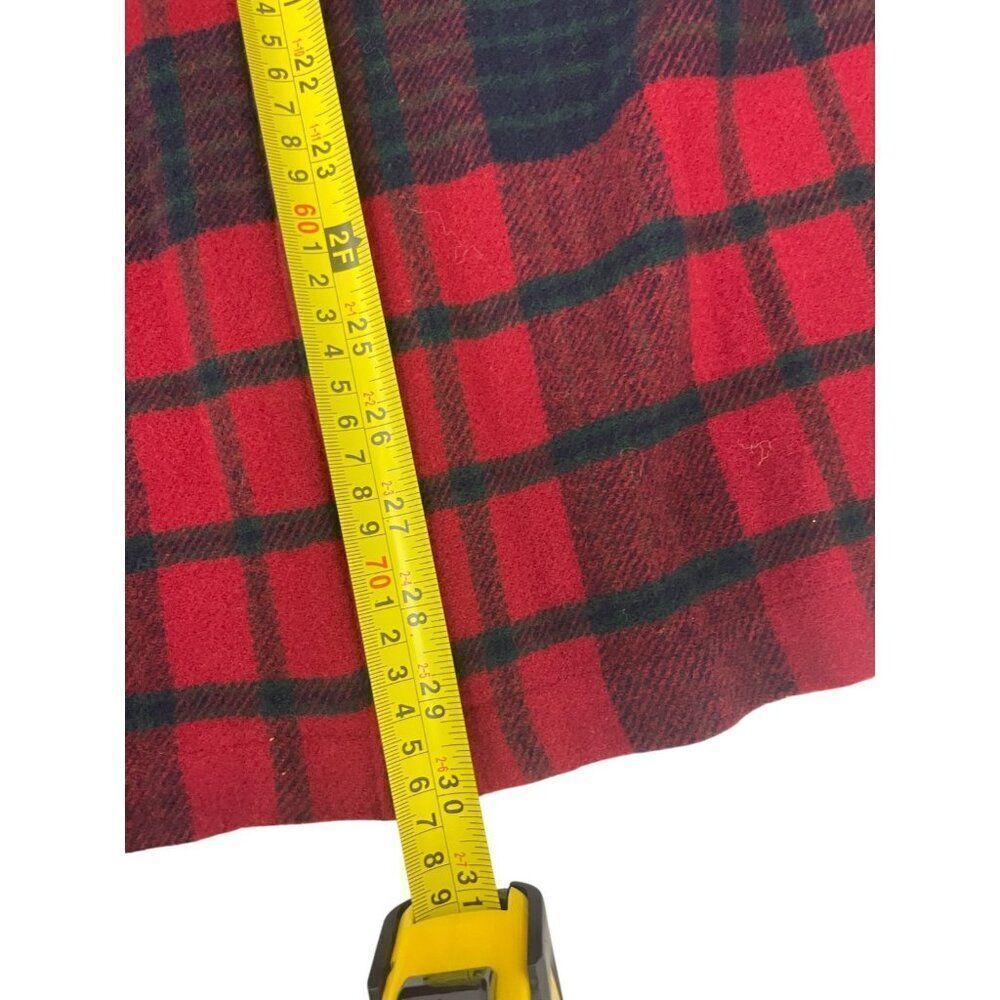 Lauren Ralph Lauren Women Jacket Medium Red Lambswool Full Zip Shacket Plaid NWT - Picture 5 of 6
